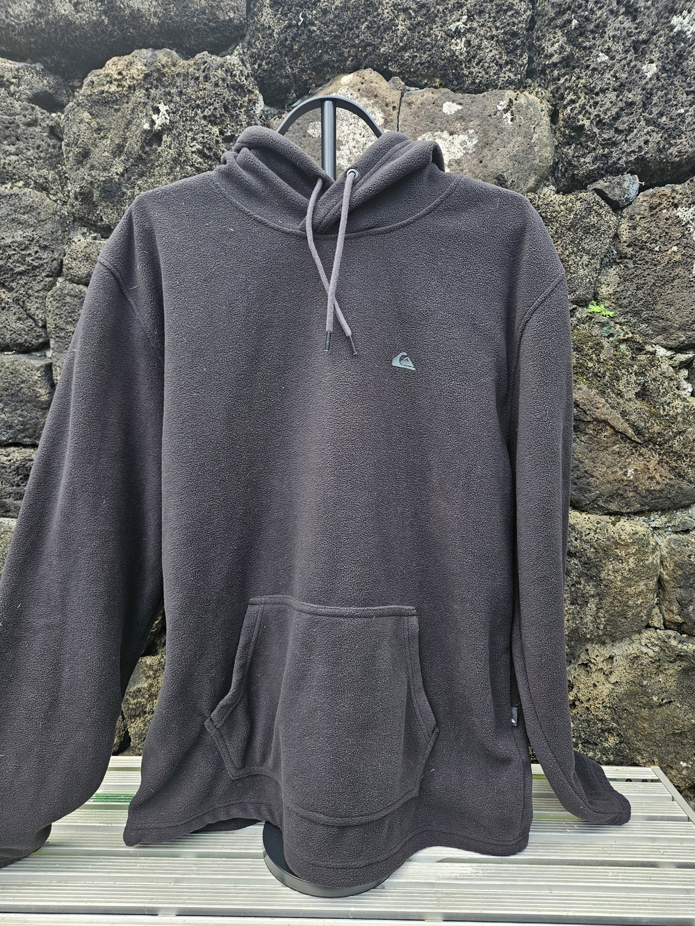 Quiksilver Men's Black Fleece Hoodie with Kangaroo Pocket